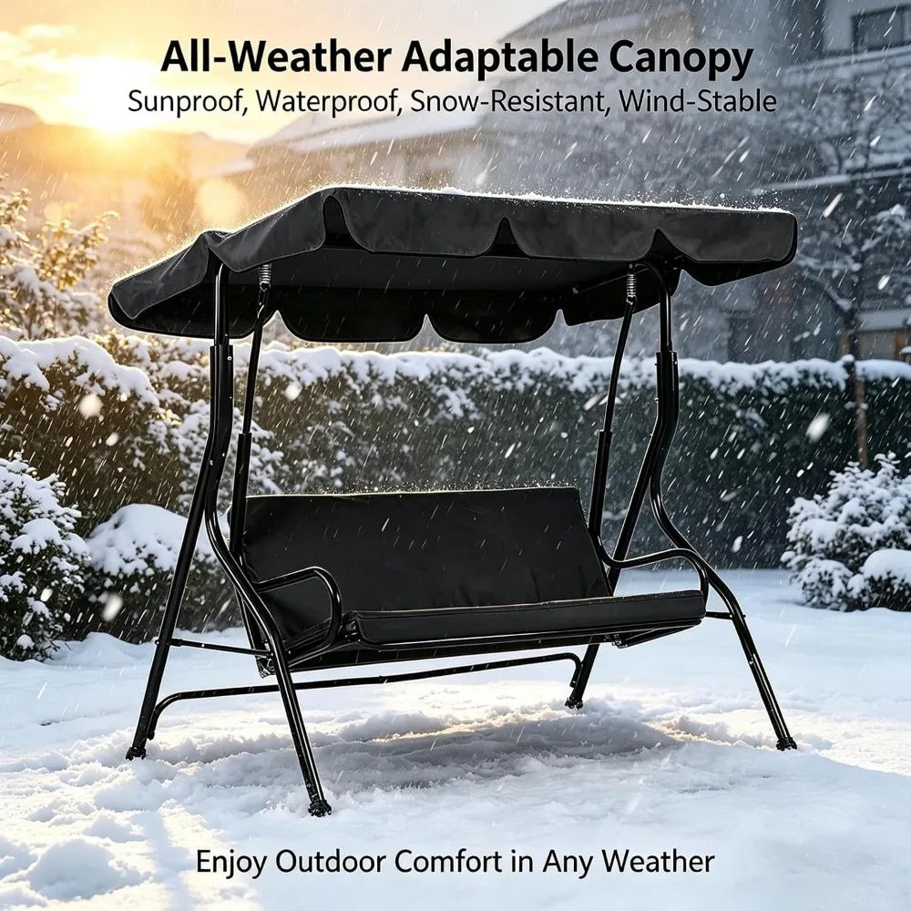 Waterproof UV-protective Swing Canopy Replacement for Outdoor Patio