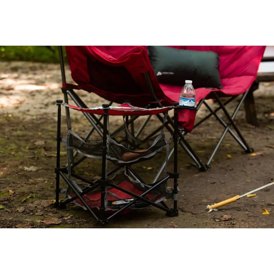 3 Shelf Camping Table Red 14"L x 14"W x 18"H