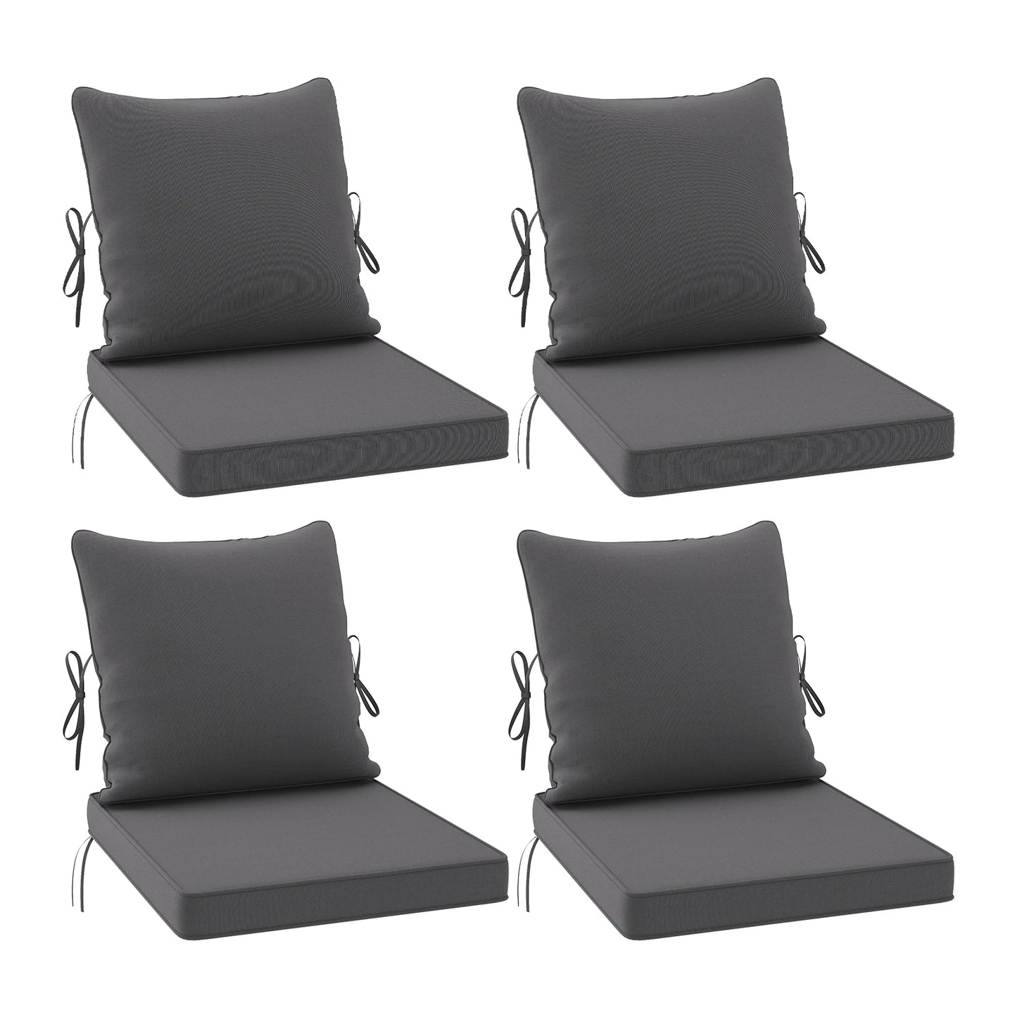 FARINI Outdoor Chair Cushions Set Of 2 With Removable Covers For Patio Furniture