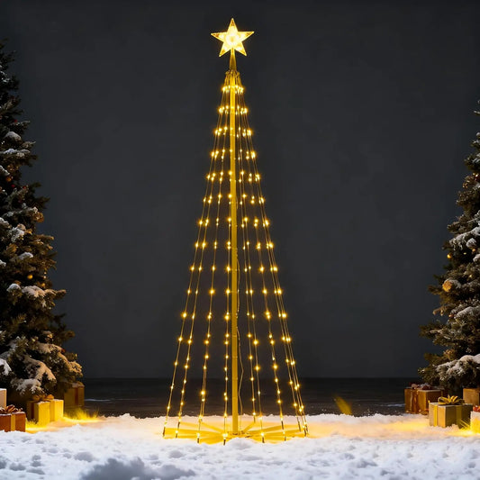 Joyfy Led Christmas Cone Tree With Star Topper Outdoor Lights