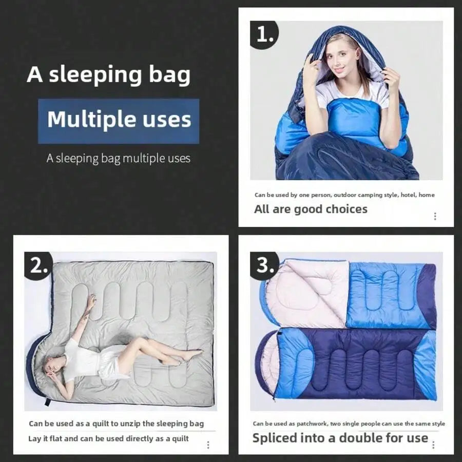 Sleeping Bags For Adults Camping (450GSM) - Temp Range (5F–32F) Portable Waterproof Compression Sack- Camping Sleeping Bags For