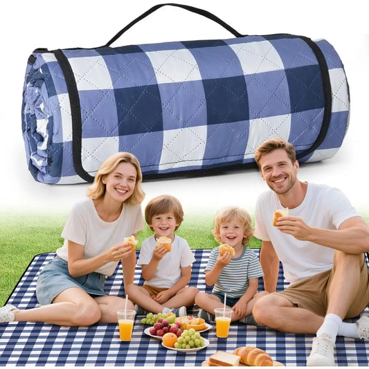 Picnic Outdoor Blanket, 79x79 Beach Camping Mat | Extra Large Picnic Blankets, Washable, Sandproo Backing or Grass Lawn Park, Tr