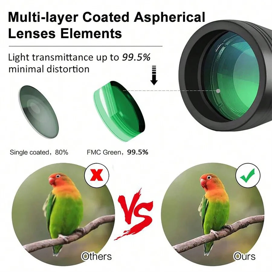 180x100 HD High Definition Zoom Powerful Binoculars Day/Low Night Optics Hunting & Case Travel Night Vision
