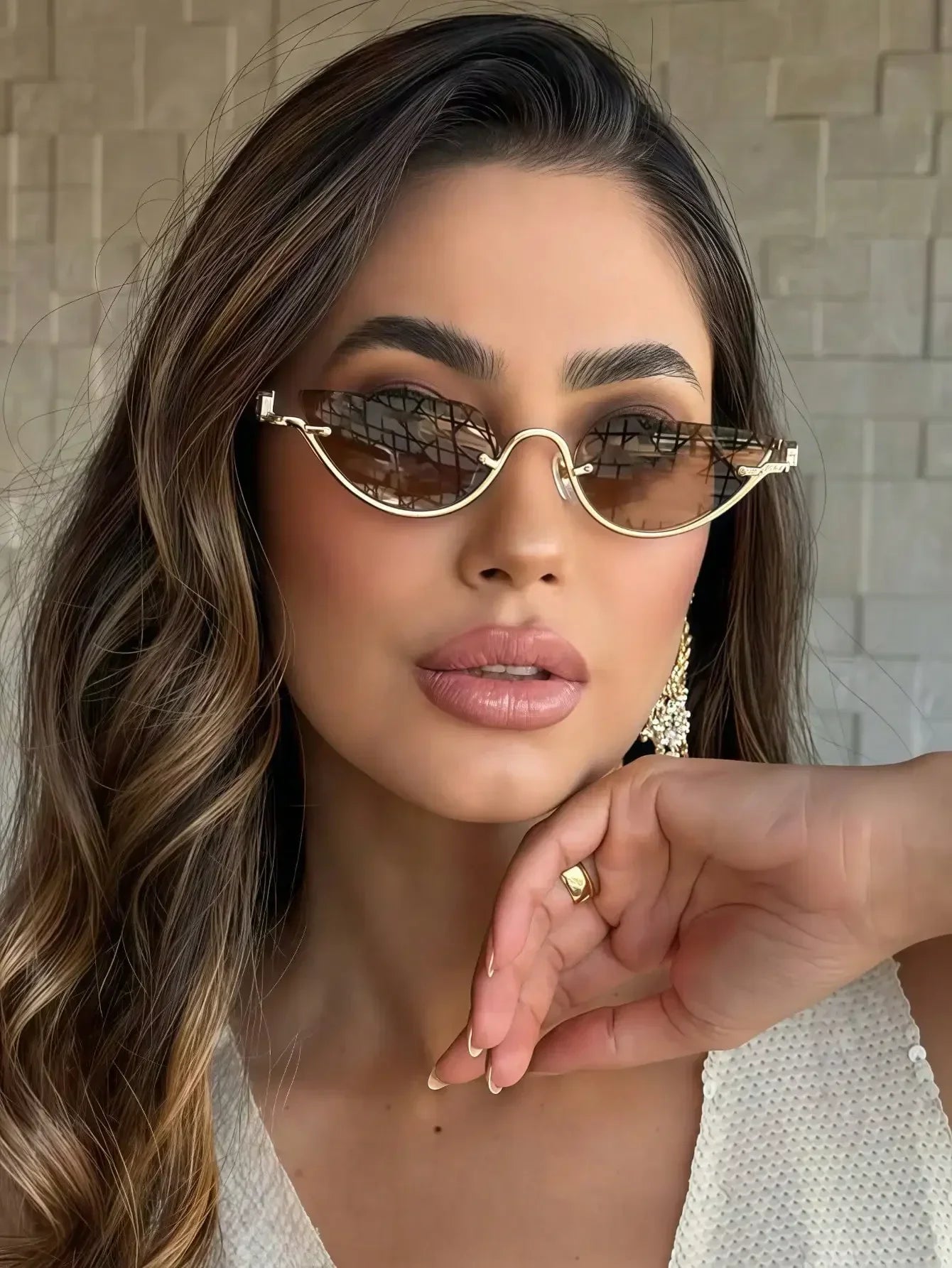 1pc Fashion Small Frame Oval Fashion Glasses Personalized Versatile Vintage Women's Glasses Summer Travel Holiday Beach