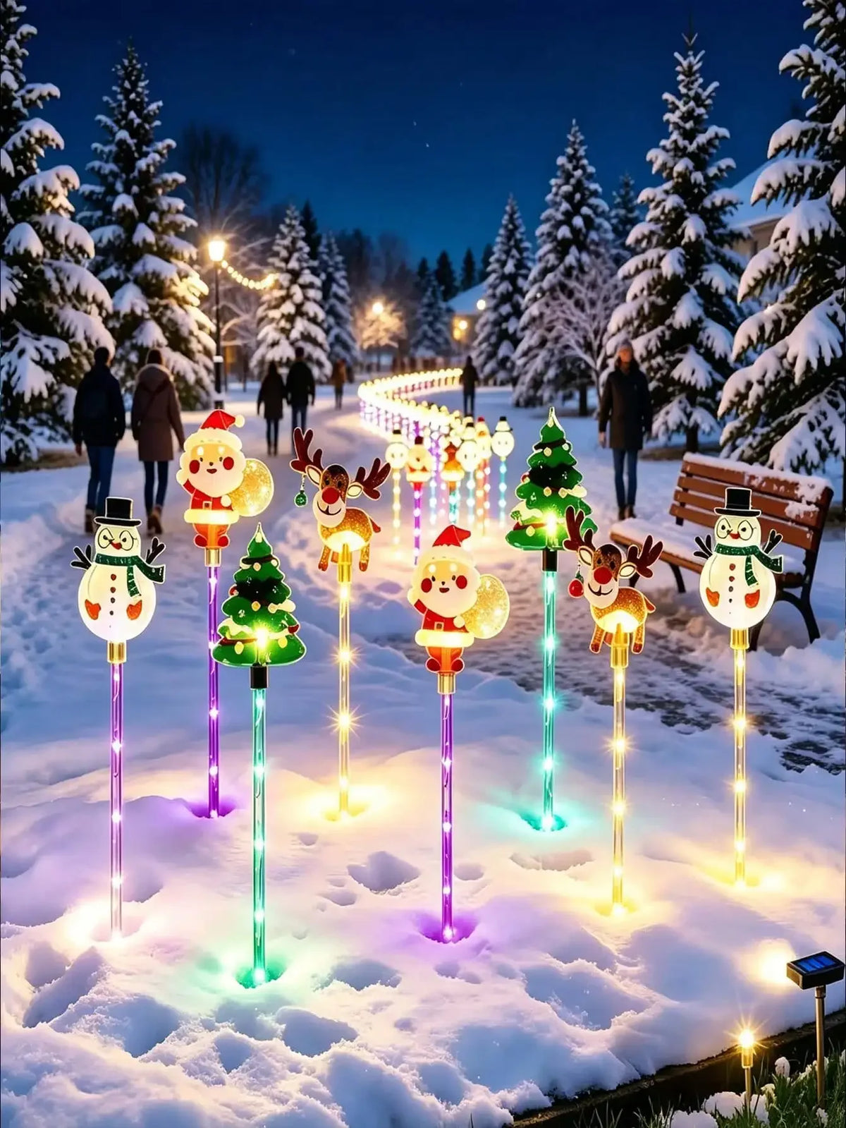 Solar Powered Outdoor Christmas Garden Lights With 8 Modes