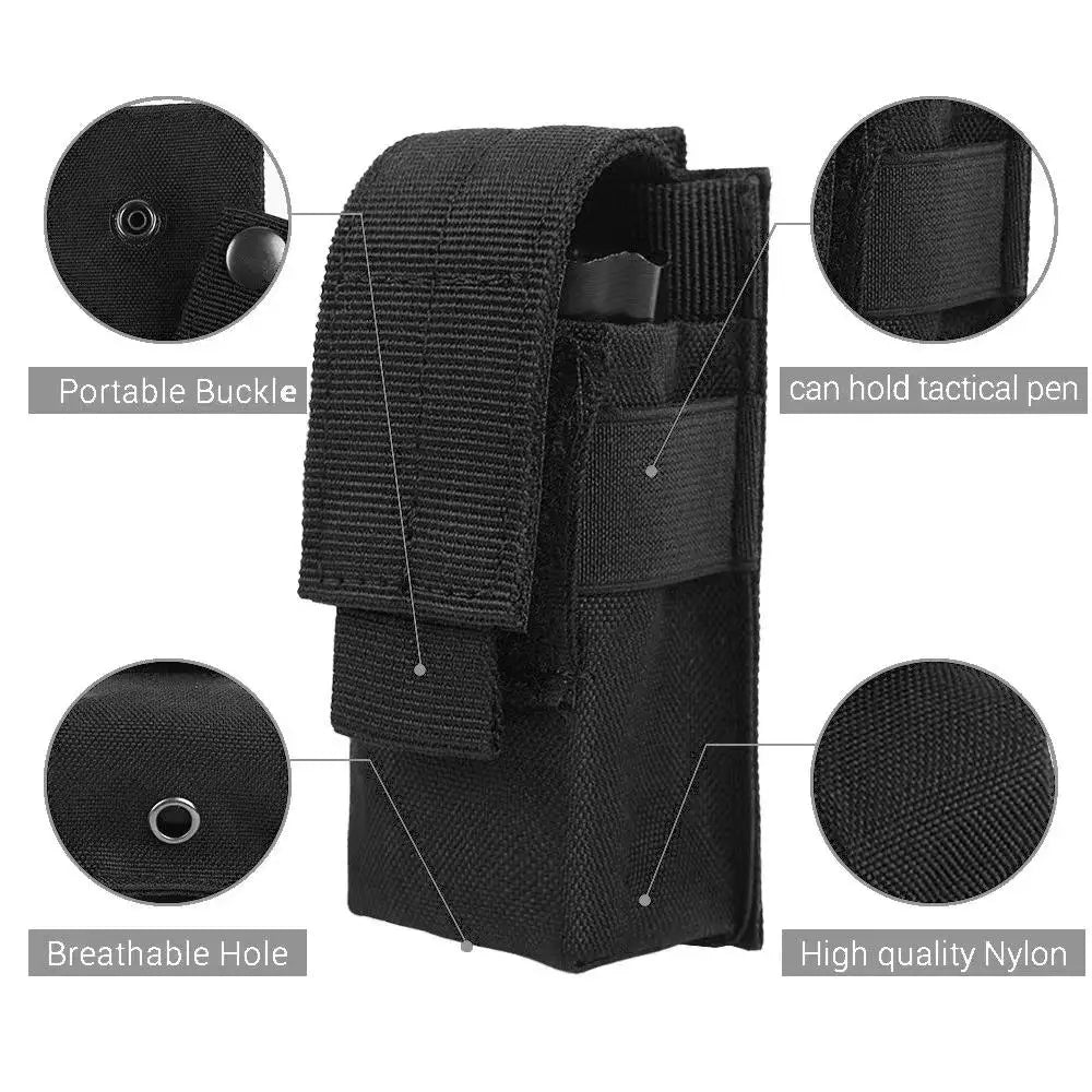 Tactical Molle Flashlight Pouch And Magazine Holder For EDC