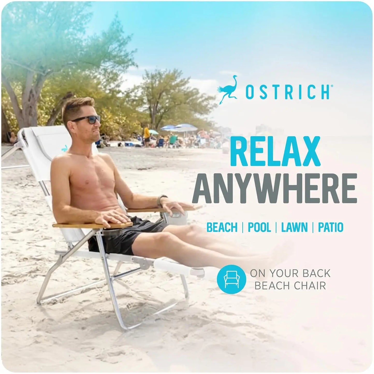 Deluxe 3N1 Reclining Lounge Chair Outdoor Lounger Premium