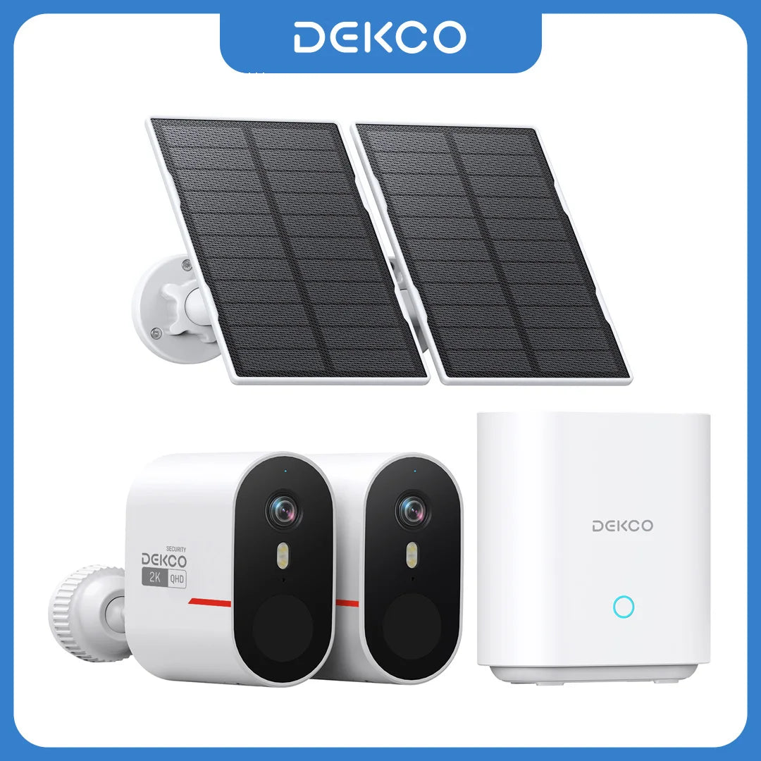 DEKCO 3MP WiFi Solar Dual Camera Kit Outdoor Night Vision