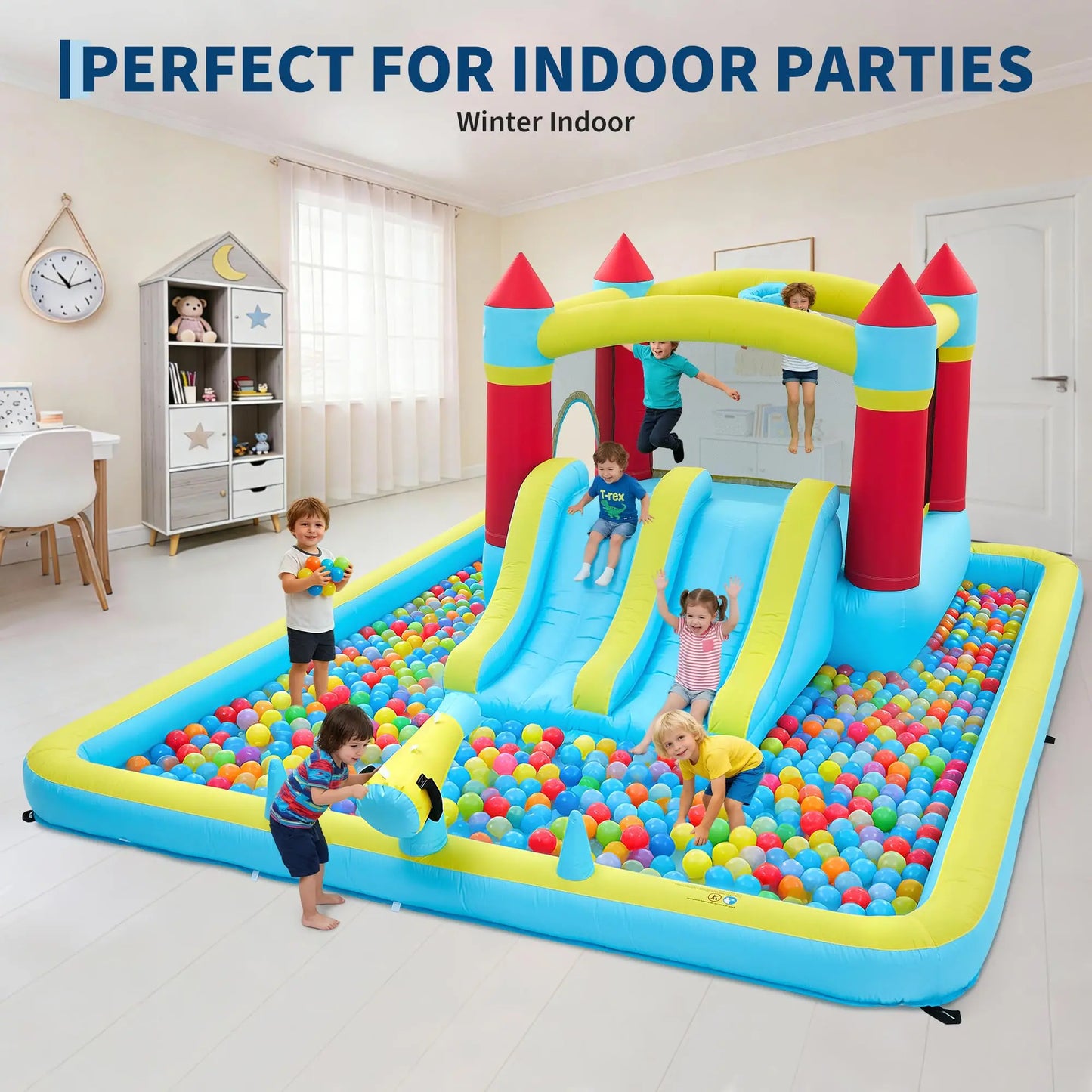 HiMISS Inflatable Bounce House With Slide For Kids