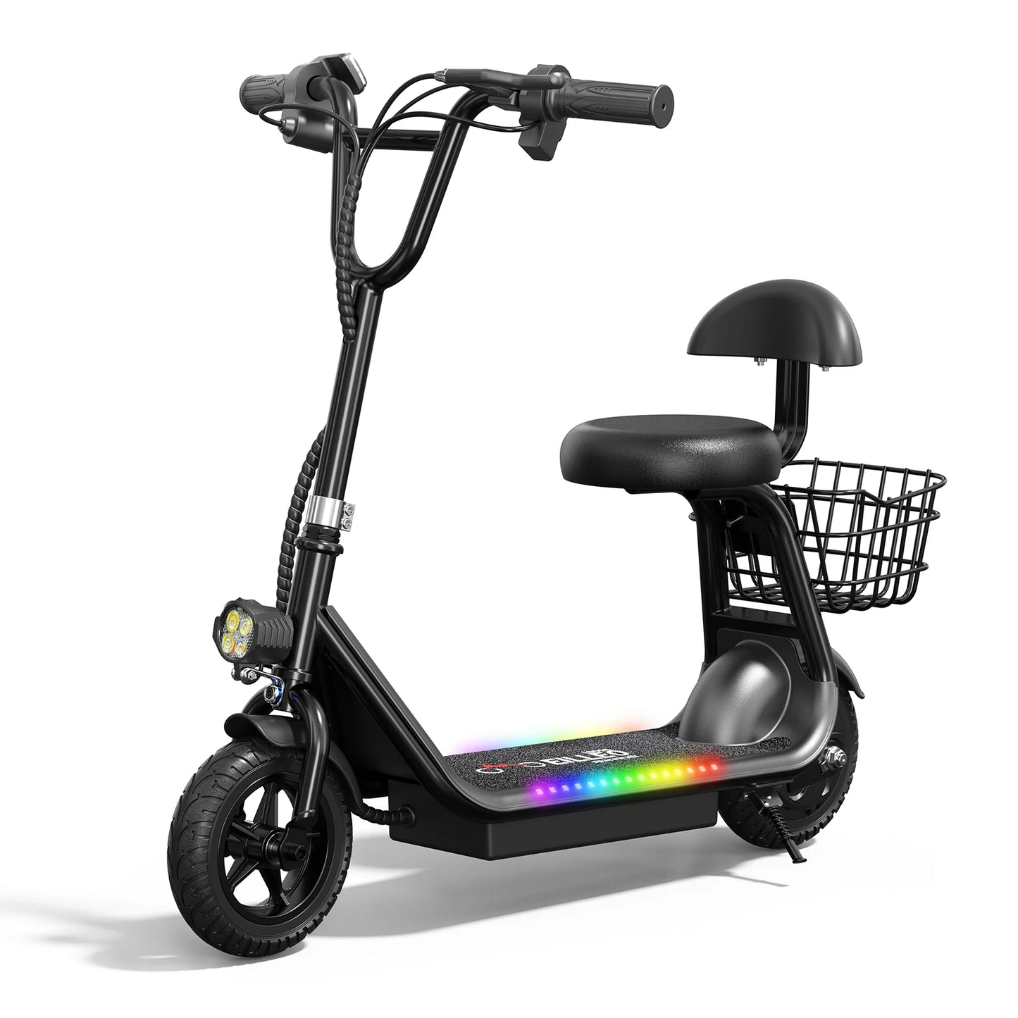Spacewlak Kids Electric Scooter,Peak 250W Motor,8" Pneumatic Tires,Kids Foldable Electric Scooter with Basket & Adjustable Seat