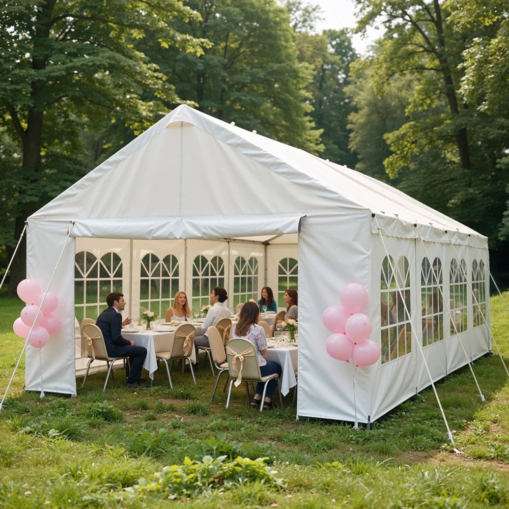10'x20' Heavy Duty Waterproof Anti-UV Carport Car Canopy Outdoor Gazebo With Removable Sidewalls Commercial Party Tent for Wedding BBQ Outdoor Events