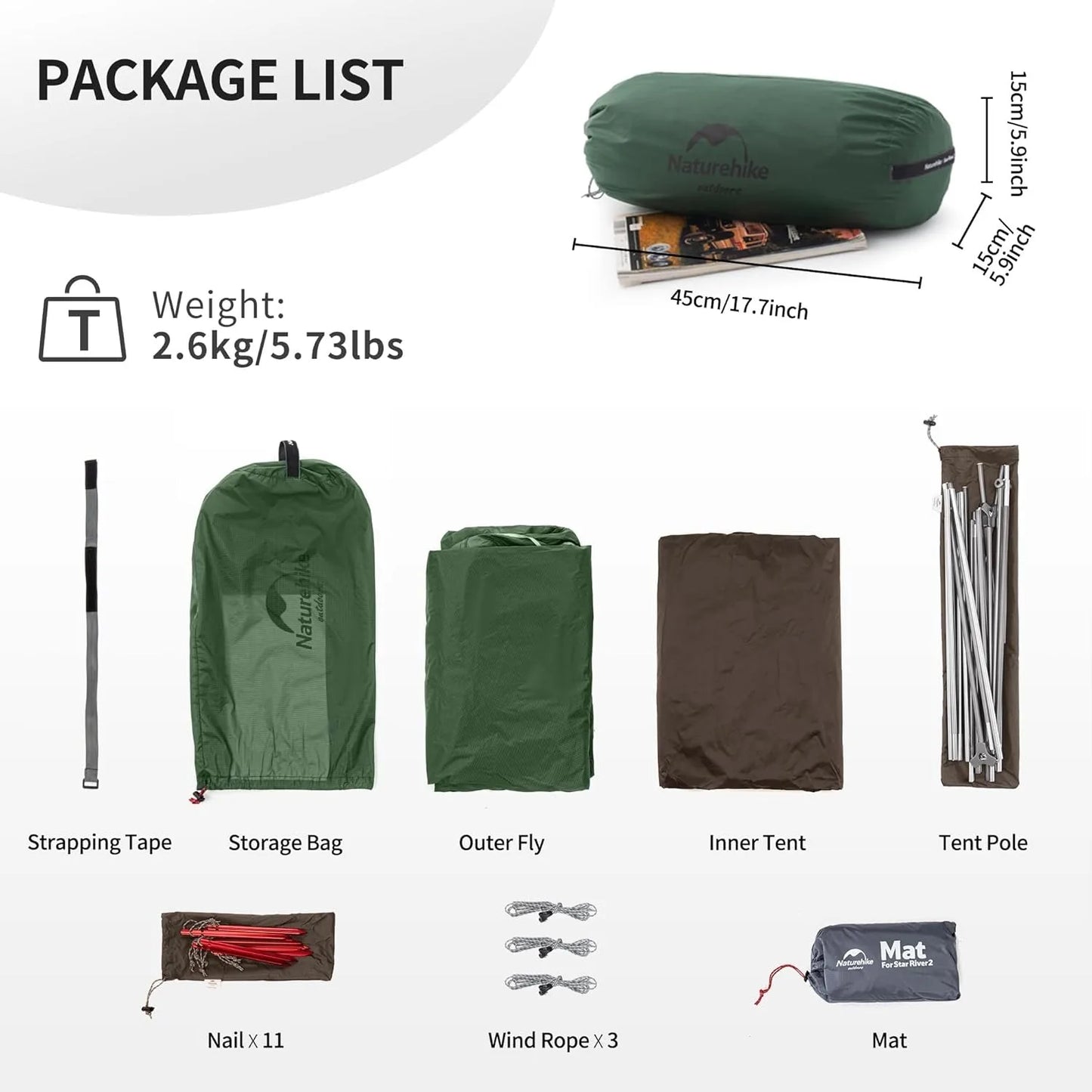 Naturehike Star-River Ultralight Waterproof Tent 2 People 4 Seasons Outdoor Travel Hiking Fishing Tent Double Layers Tent