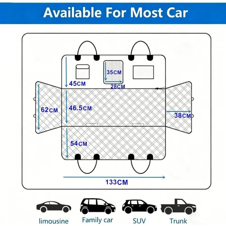Dog For Pets Waterproof Cover Back Hammock With Seat Belt Storage Pockets Pet Grooming Gloves