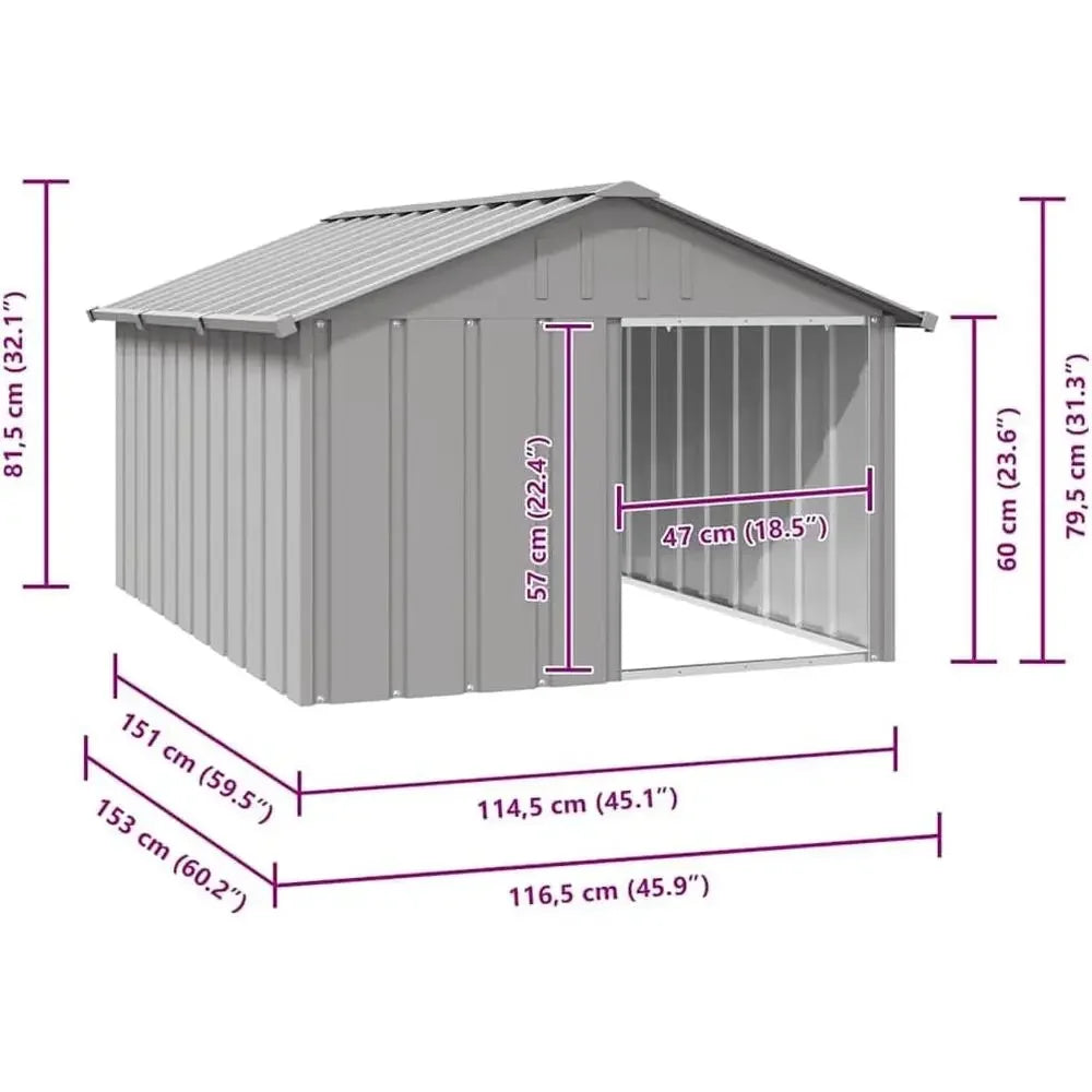 Weather Resistant Alloy Steel Outdoor Dog Kennel Box