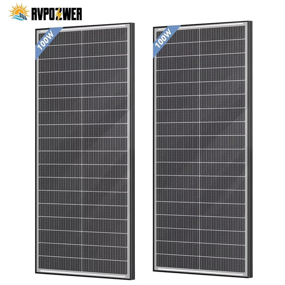 Rvpozwer 400W Bifacial Mono Solar Panel High Efficiency Off Grid