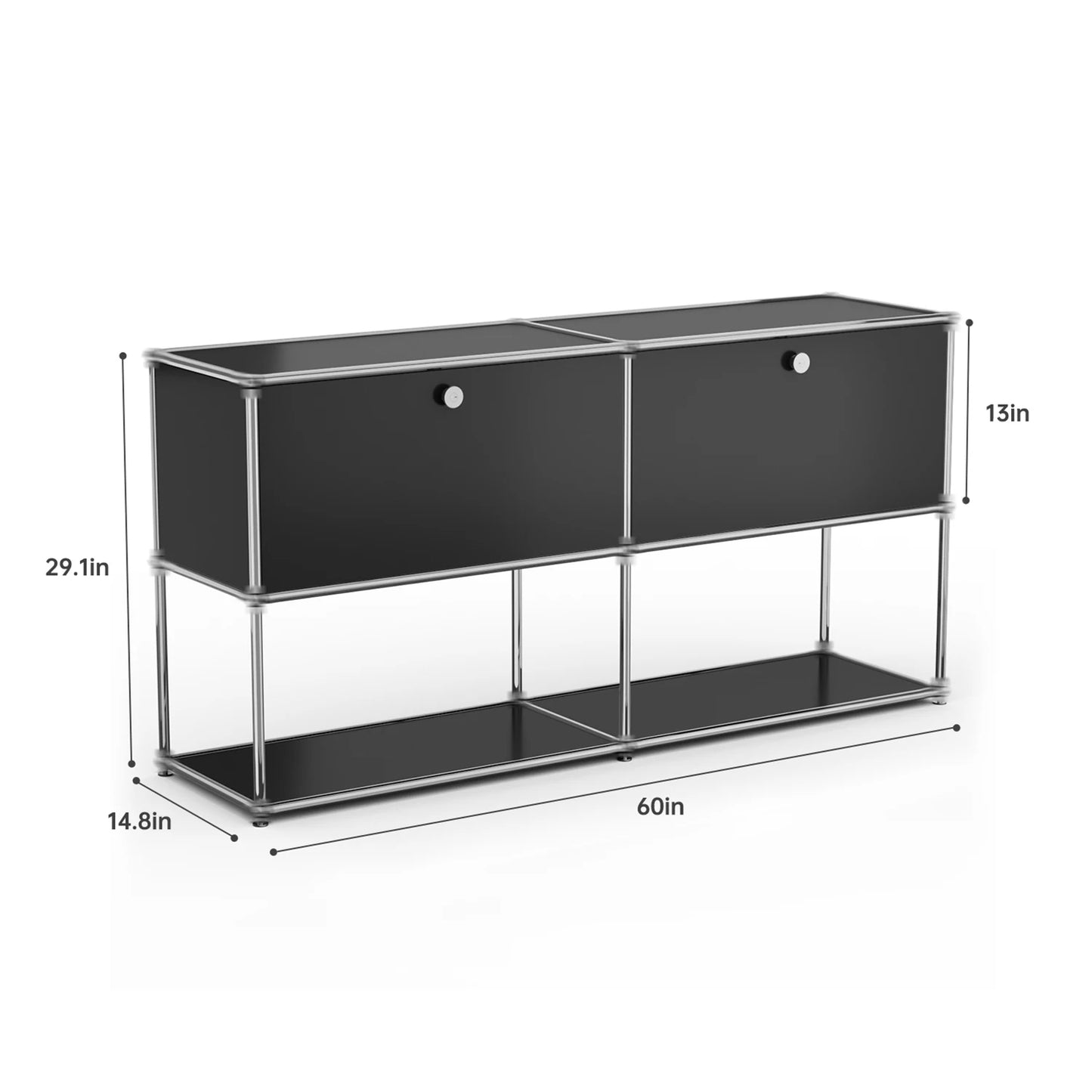Storage Cabinet Stainless Steel Modern TV Stand Organizer