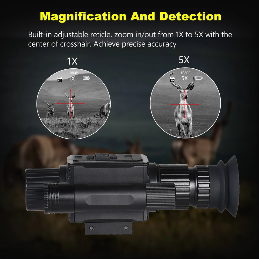 Digital Night Vision Scope 940nm IR 1080P 5X Zoom Monocular