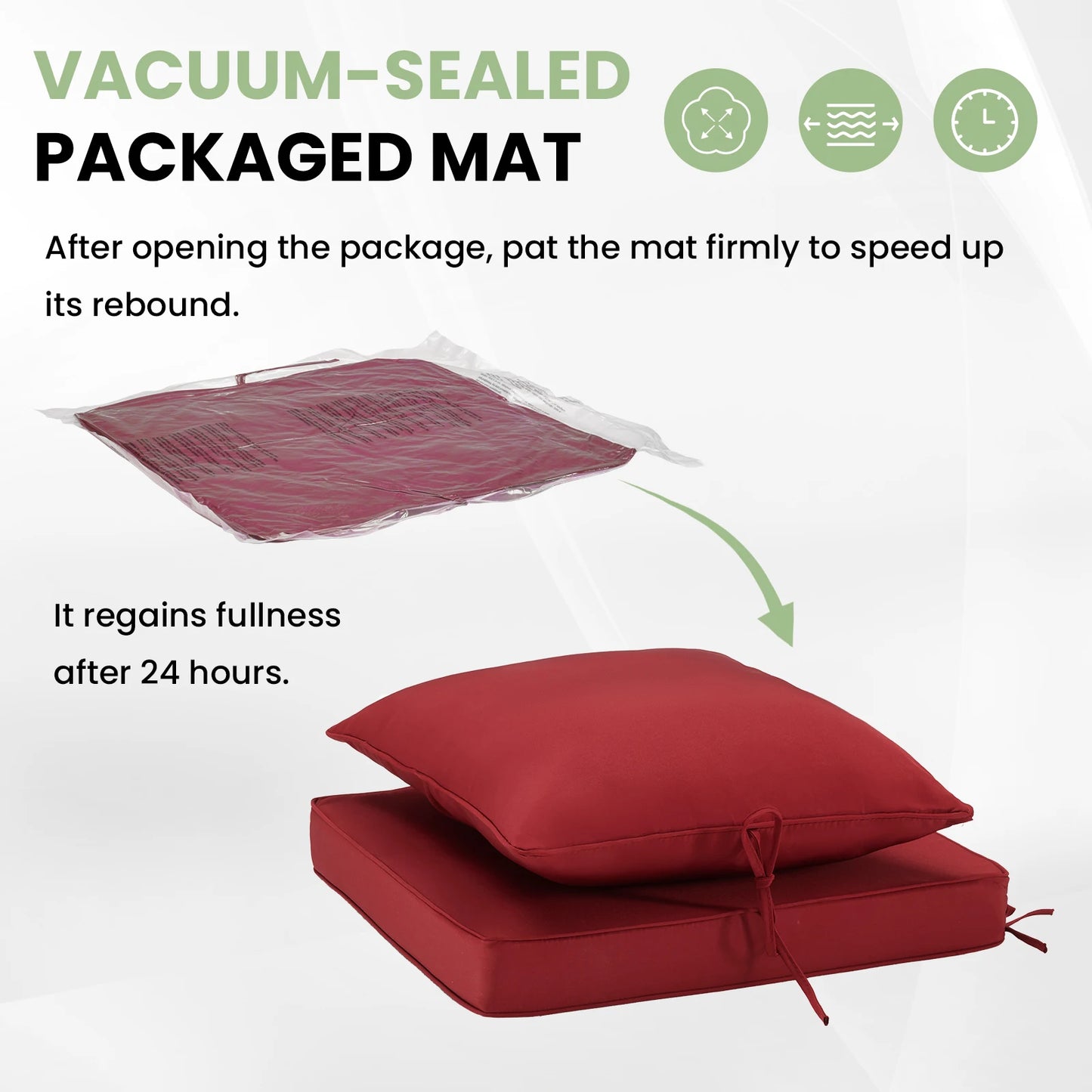FARINI Outdoor Chair Cushions Set Of 2 With Removable Covers For Patio Furniture