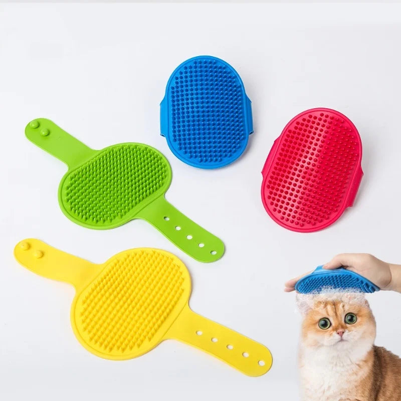 Soft Rubber Pet Bath Brush Grooming Massage Glove For Dogs