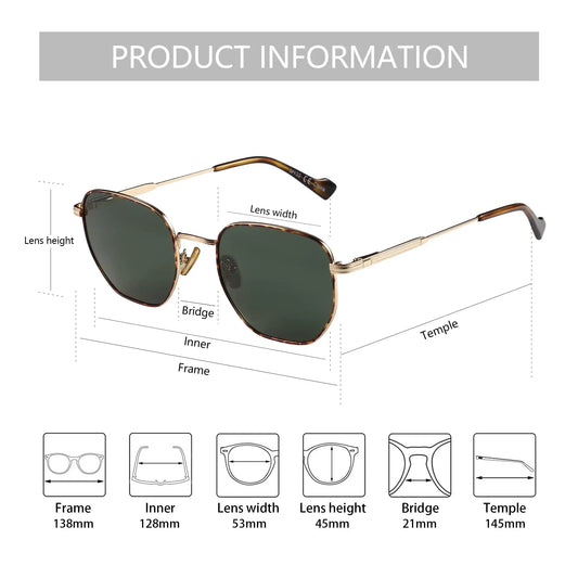 ZENOTTIC Sunglasses for Men Women -  Hexagon Polarized UV Protection Metal Frame Fashion Sun Glasses for Driving