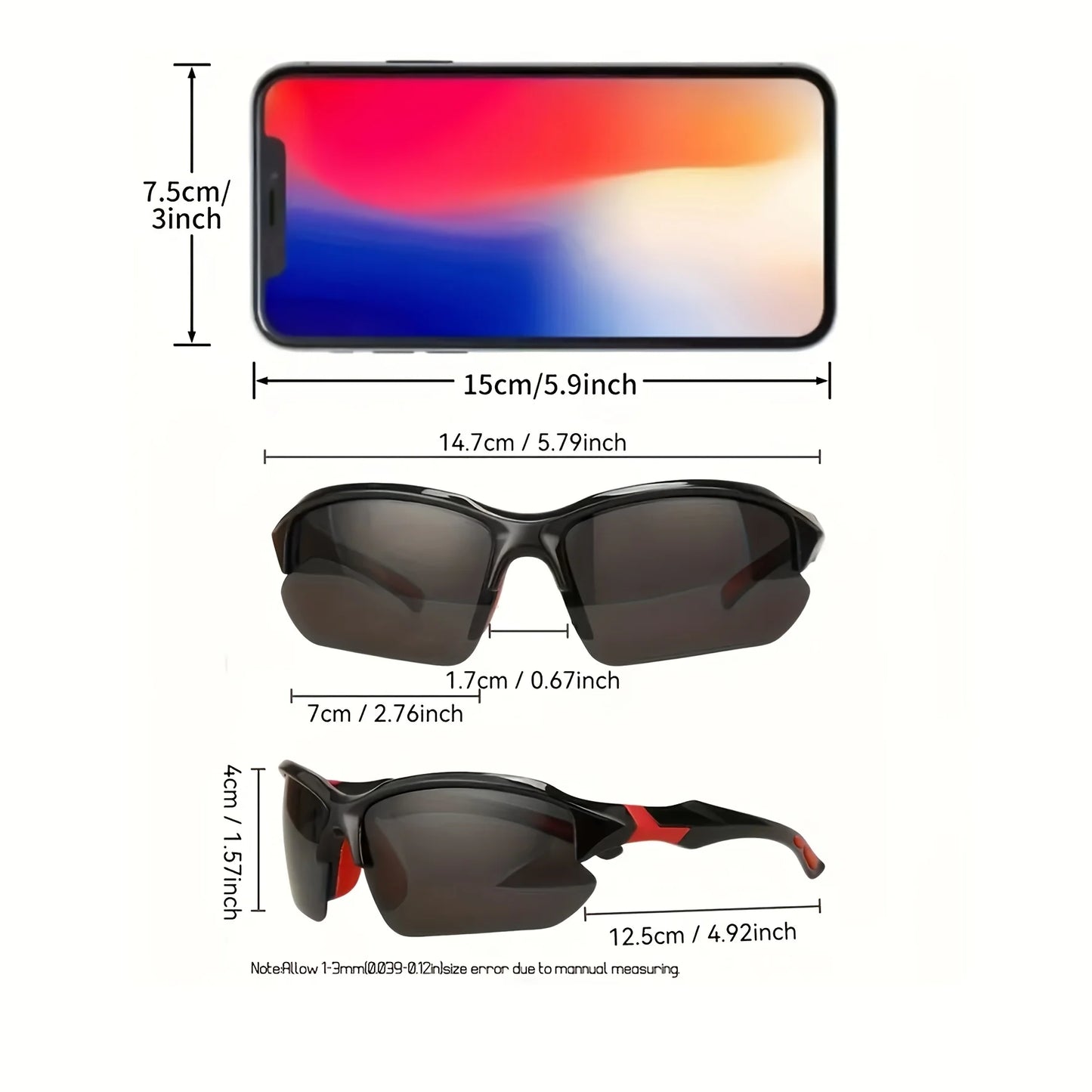 Unisex Trendy Fashion Glasses, Lightweight and Stylish Outdoor Activity Eyewear, Suitable for Cycling and Travel