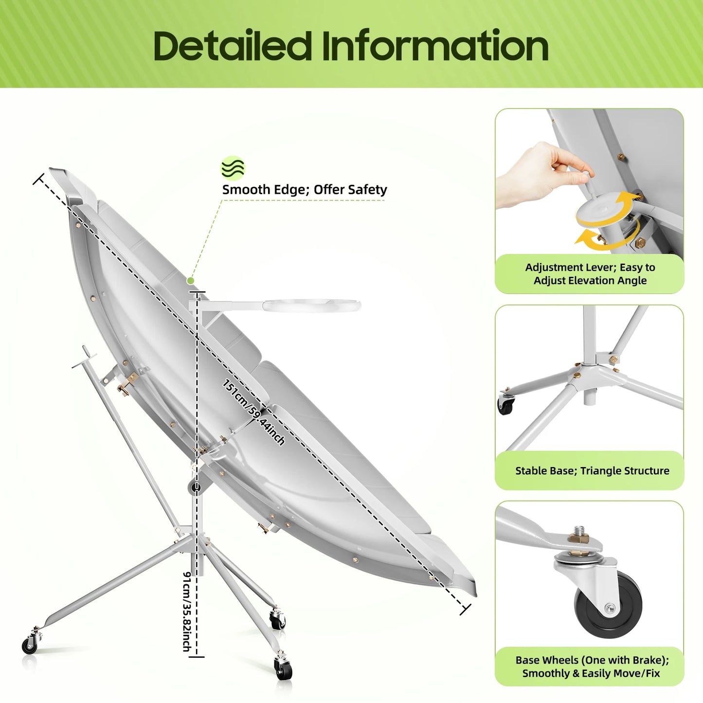 Portable Outdoor Solar Parabolic Cooker For Camping And Picnics