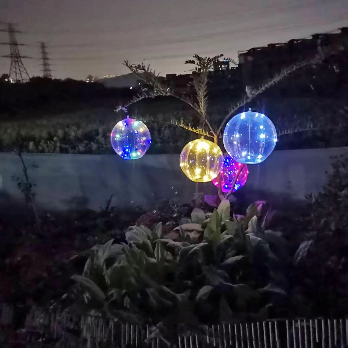 Solar LED Floating Pool Balls Inflatable Outdoor Decor Lights