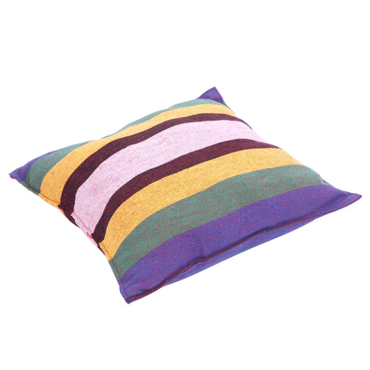 Outdoor Hanging Rope Chair Distinctive Cotton Canvas with 2 Pillows Rainbow 250 Lbs Capacity for Garden Patio Porch Swing