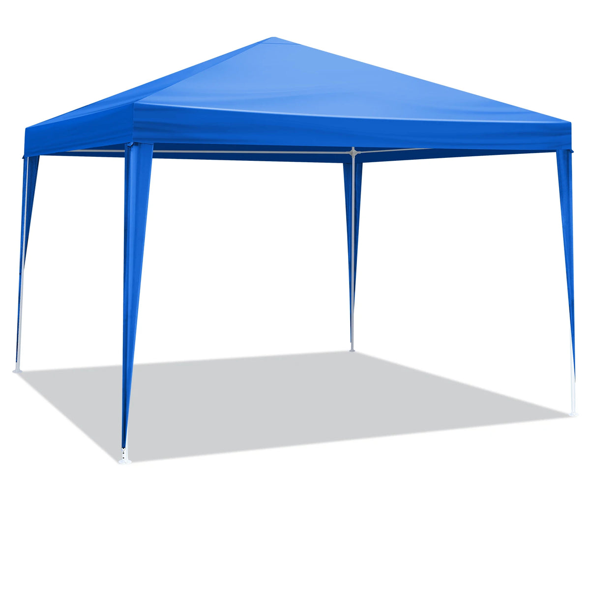 10'x10' Blue Waterproof Canopy Tent Outdoor Gazebo with 4 Removable Window Sidewalls Heavy Duty PE Patio Party Tent for Wedding BBQ Catering