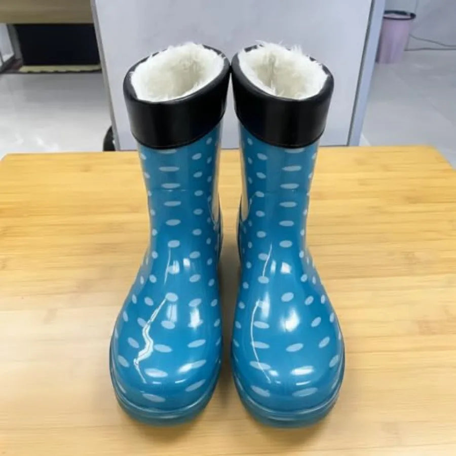 Women Waterproof Rain Boots With Wide Calf Design Weather Comfort