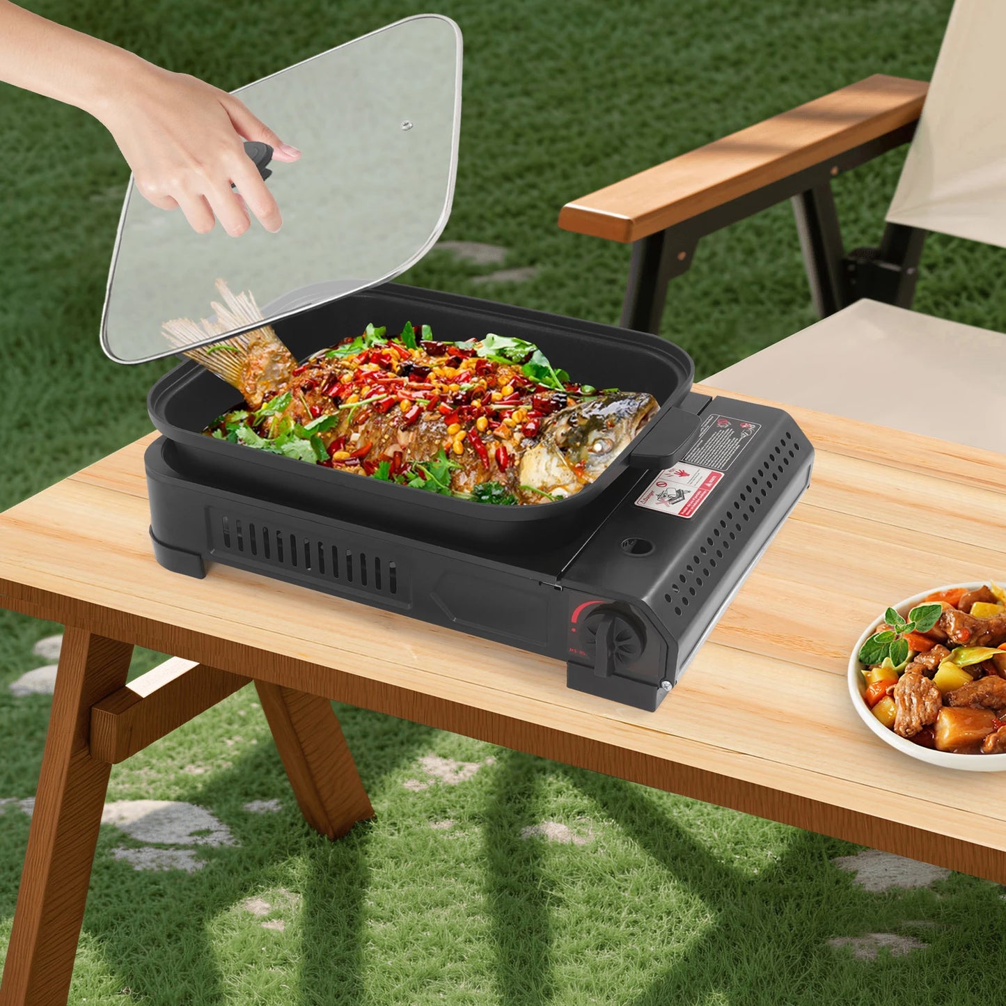 Portable Butane Gas Grill Stove For Outdoor Camping Cooking