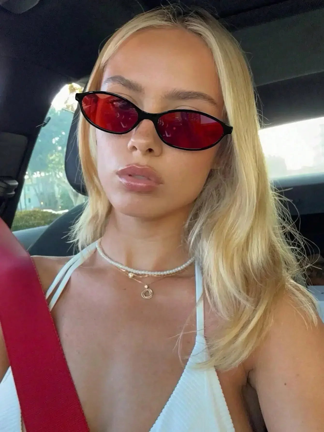 1pc Fashion Small Frame Oval Fashion Glasses Personalized Versatile Vintage Women's Glasses Summer Travel Holiday Beach