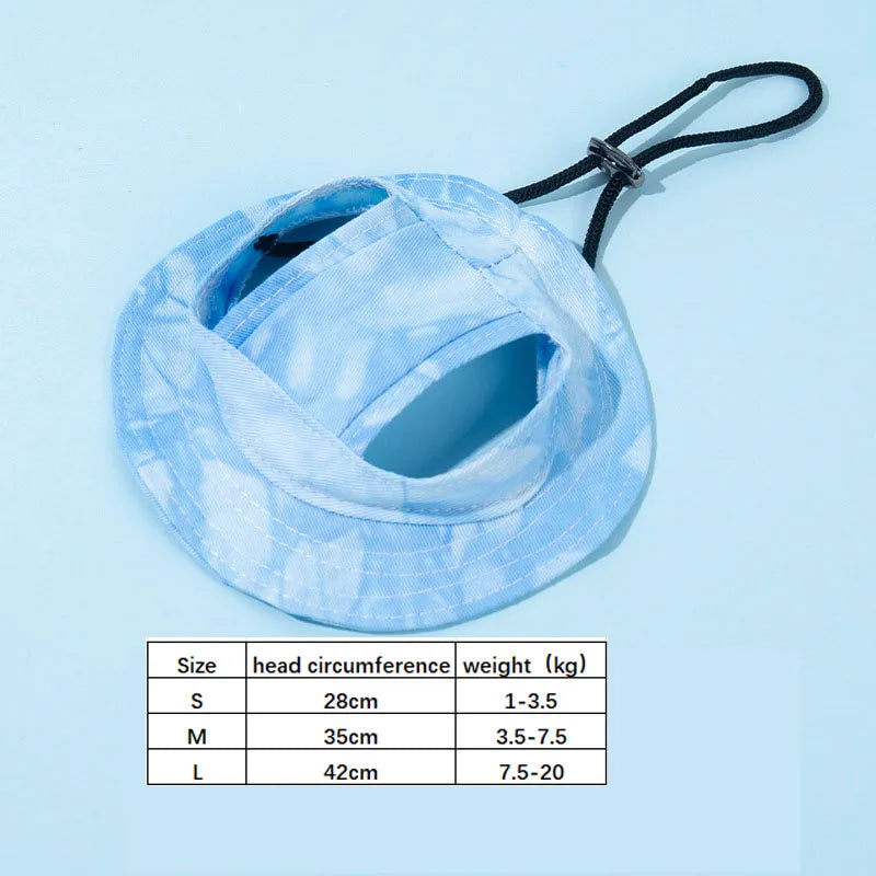 Pets With Ear Holes Adjustable Baseball For Medium Small Dogs Summer Dye Cats Sun Cap Outdoor Hat Pet Supplies