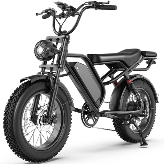 48V 18Ah Off-road Electric Bike for Adults Electric Dirt Bike 20" Fat Tire 70 Miles Max Range 1500W Peak Motor up to 31MPH Speed off-road E-BIKE