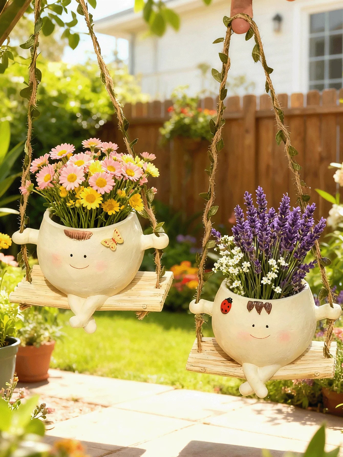 Smiling Face Planter With Drainage Hole Guitar Design For Succulents