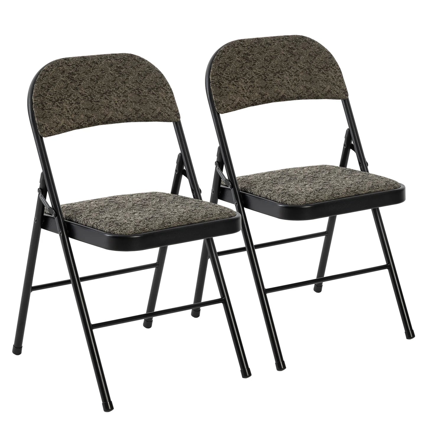 JHK 2 Pack Fabric Folding Office Chairs with Padded Cushion and Back Stackable Portable Chairs Set with Durable Steel Frame for Home Office