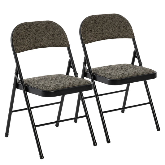 JHK 2 Pack Fabric Folding Office Chairs with Padded Cushion and Back Stackable Portable Chairs Set with Durable Steel Frame for Home Office