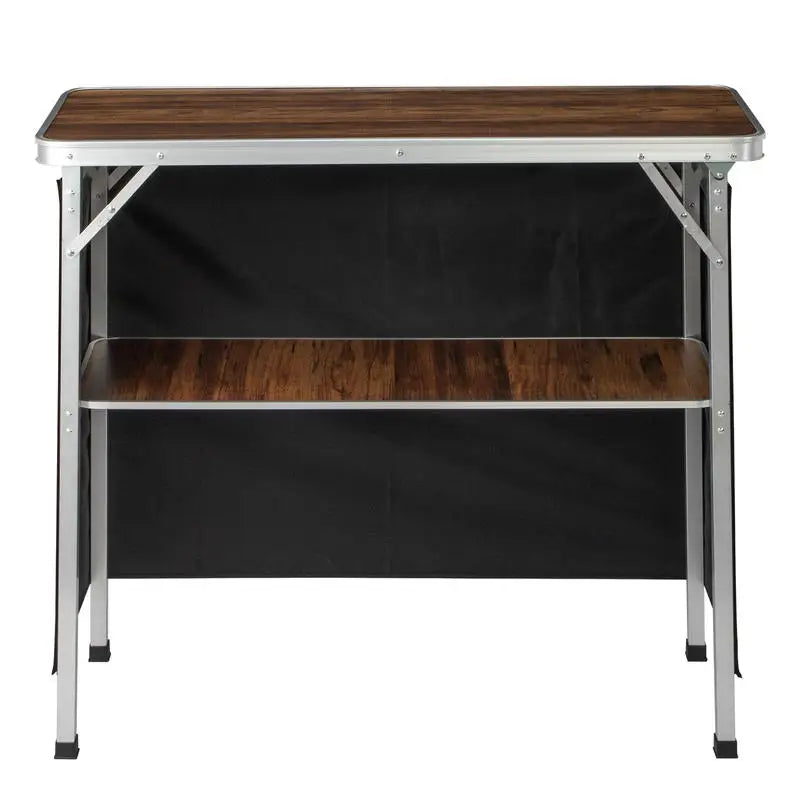 100*38*88cm Wood Grain Color 8mm Single-layer Aluminum Alloy Outdoor Folding Bar Table, 30kg Rectangular, with Black Cloth and Storage Bag