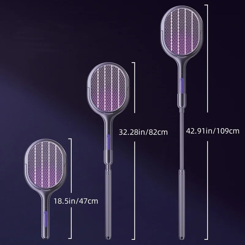 Portable Electric Mosquito Swatter With Extendable Rod And USB Rechargeable