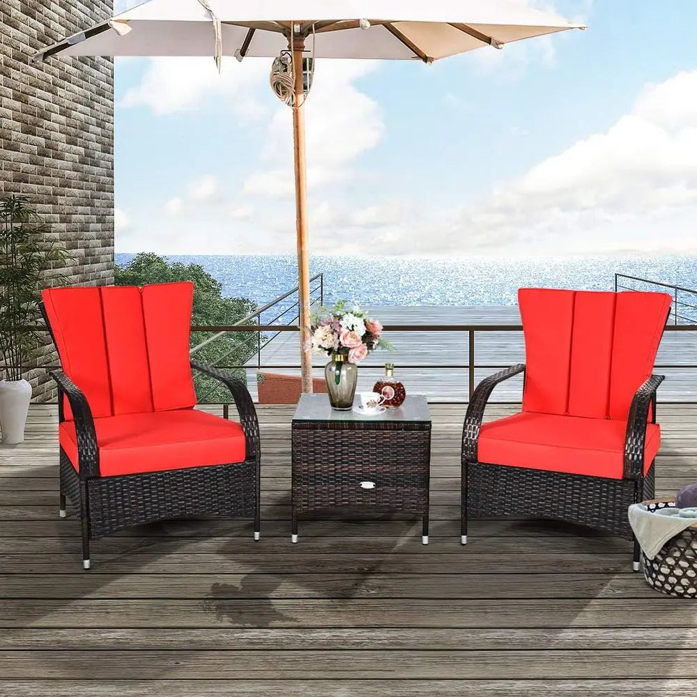 Outdoor Wicker Furniture Set With Cushions And Coffee Table
