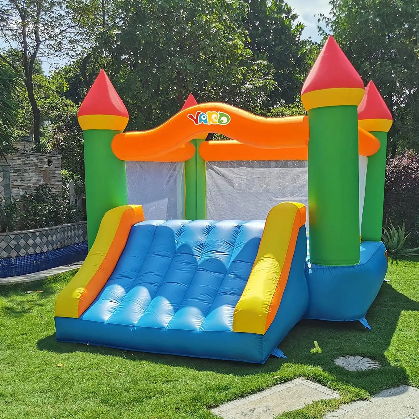 Inflatable Bounce House With Slide For Kids Outdoor Indoor Play