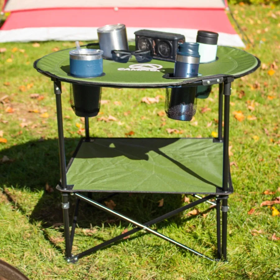 2 x 2 x 2 ft Green Fabric 28" Diameter Round Portable Table