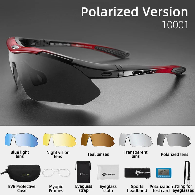 ROCKBROS Cycling Glasses Bike Bicycle Glasses MTB Road Cycling Glasses UV400 Sunglasses Myopia Frame MTB Mountain Bicycle Goggles