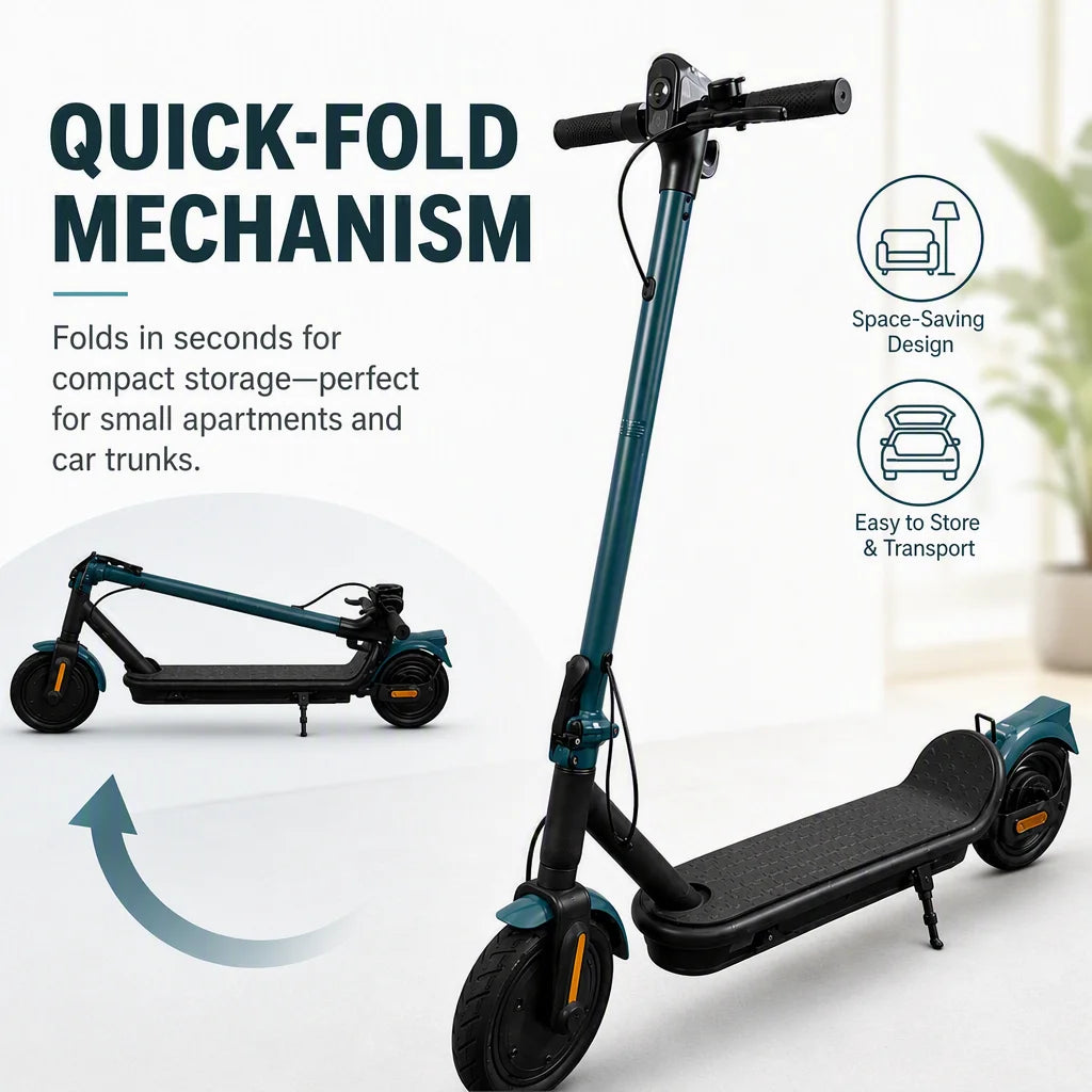 350W Adult Electric Scooter 25km/h, 36V 5Ah Battery, 8.5" Tires, Lightweight Foldable Commuter E-Scooter with Smart LED Display, Anti-Slip Deck & Full Fenders, Portable for Urban Travel