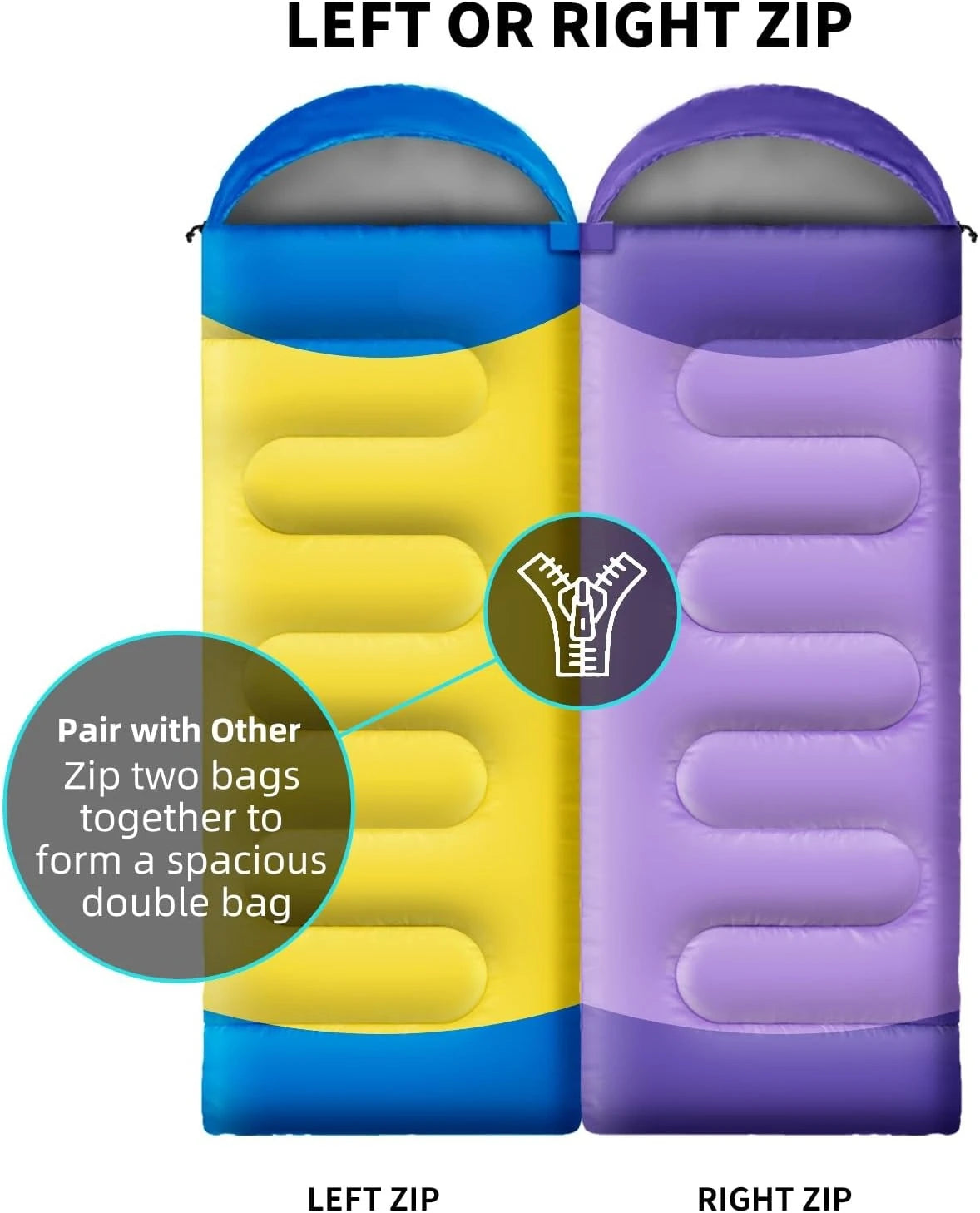 3 Season Light Waterproof Camping Sleeping Bag Fit Adults And Kids Warm Cold Outdoor Conditions Ideal For Hiking Camping Travel Backpacking