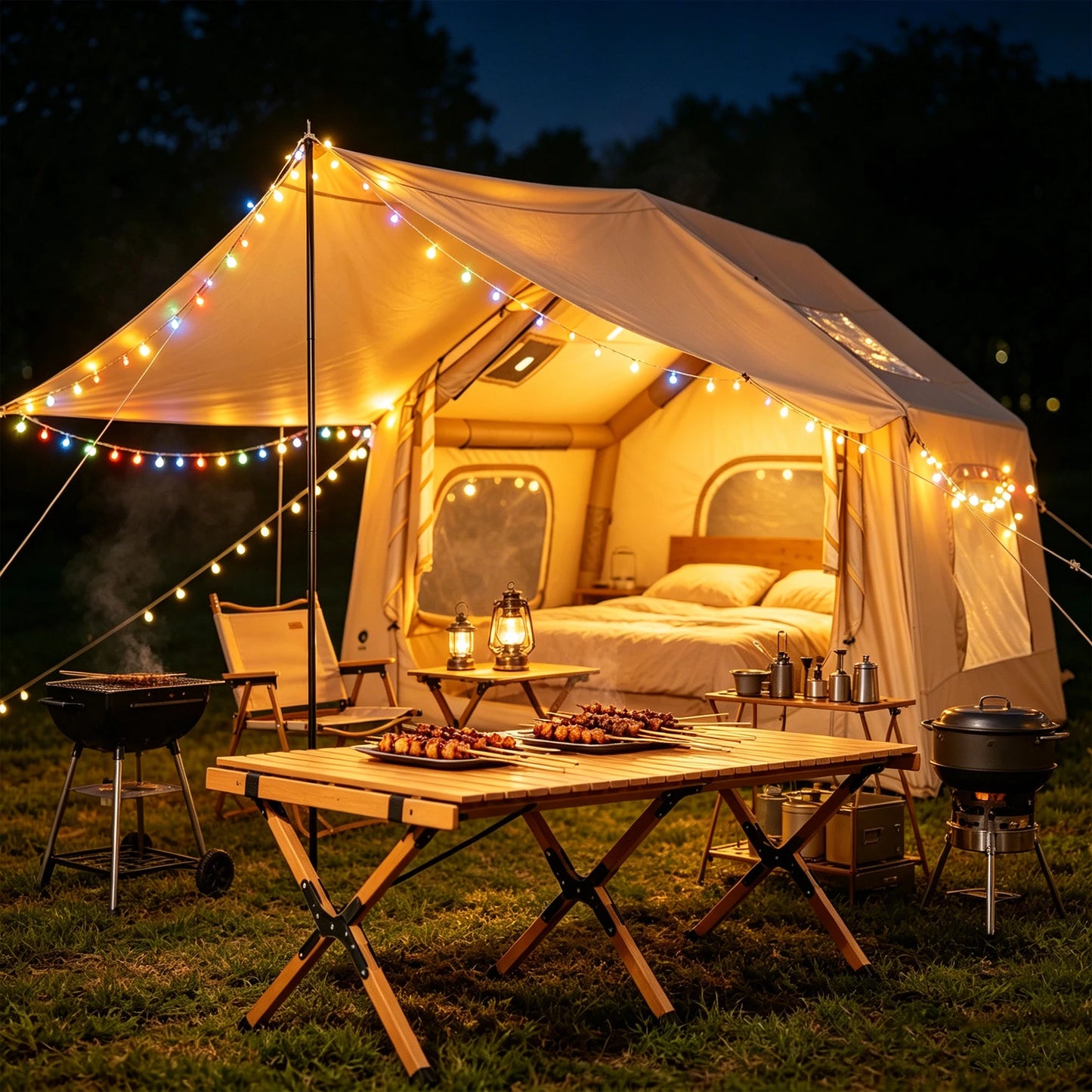 HiMISS Inflatable Camping Tent 3 To 5 Person Waterproof Glamping Shelter