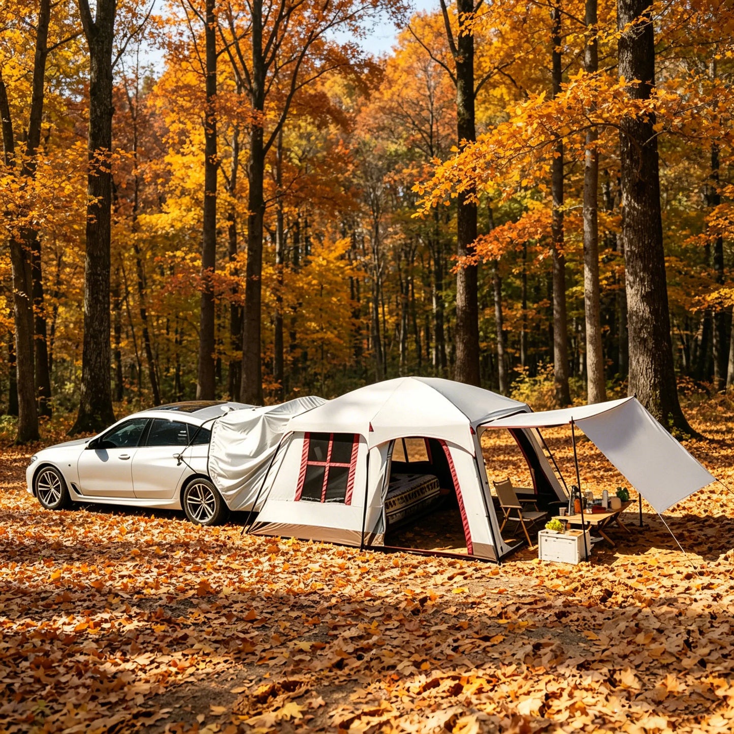Multifunctional SUV Rear Tent With Front Sunshade And Ventilation Mesh