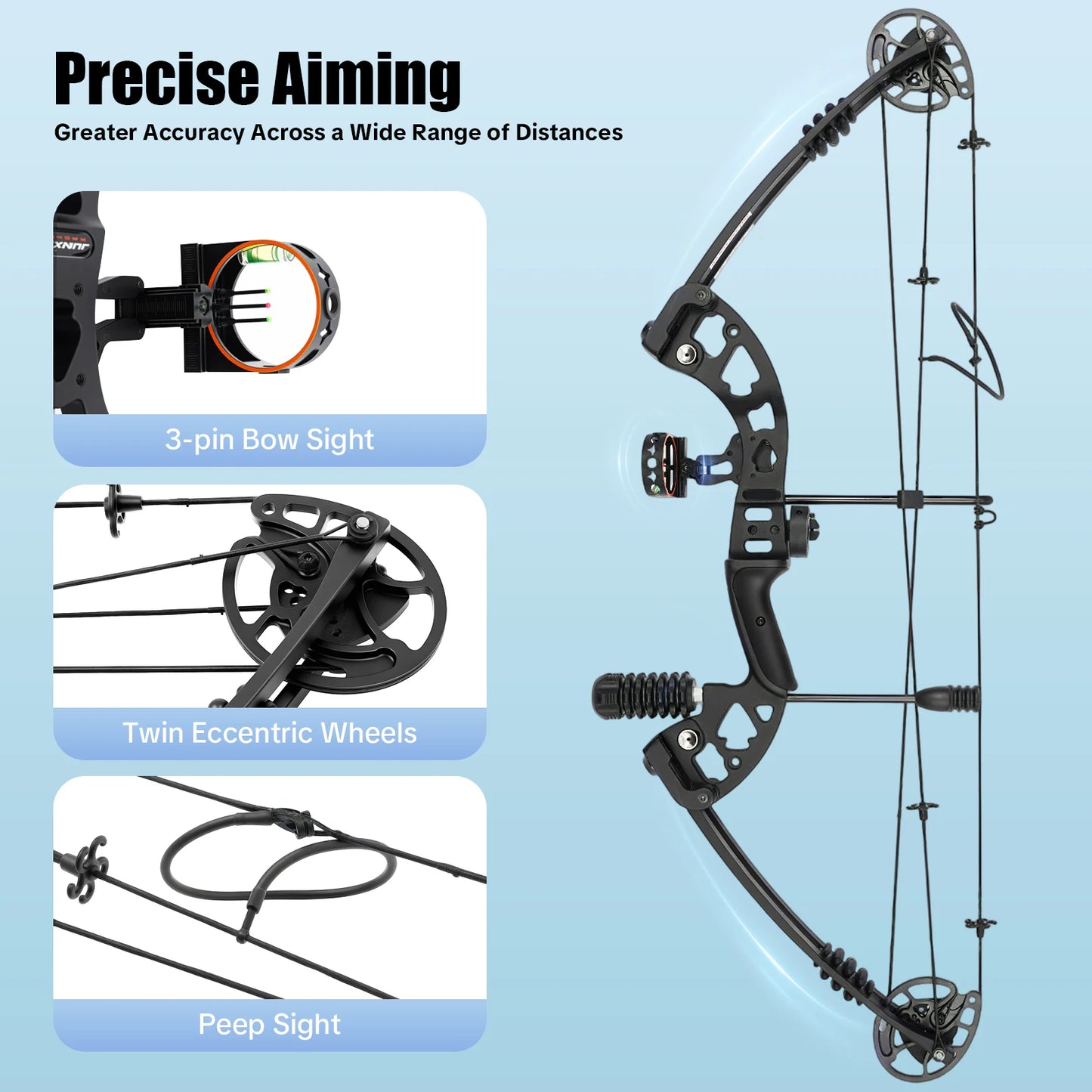Compound Bow And Arrow Set With Adjustable Draw For Adults