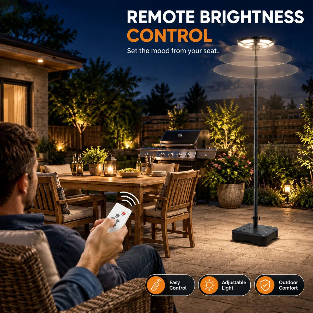 Morglad Wireless Solar Post Light With Remote And Sensor
