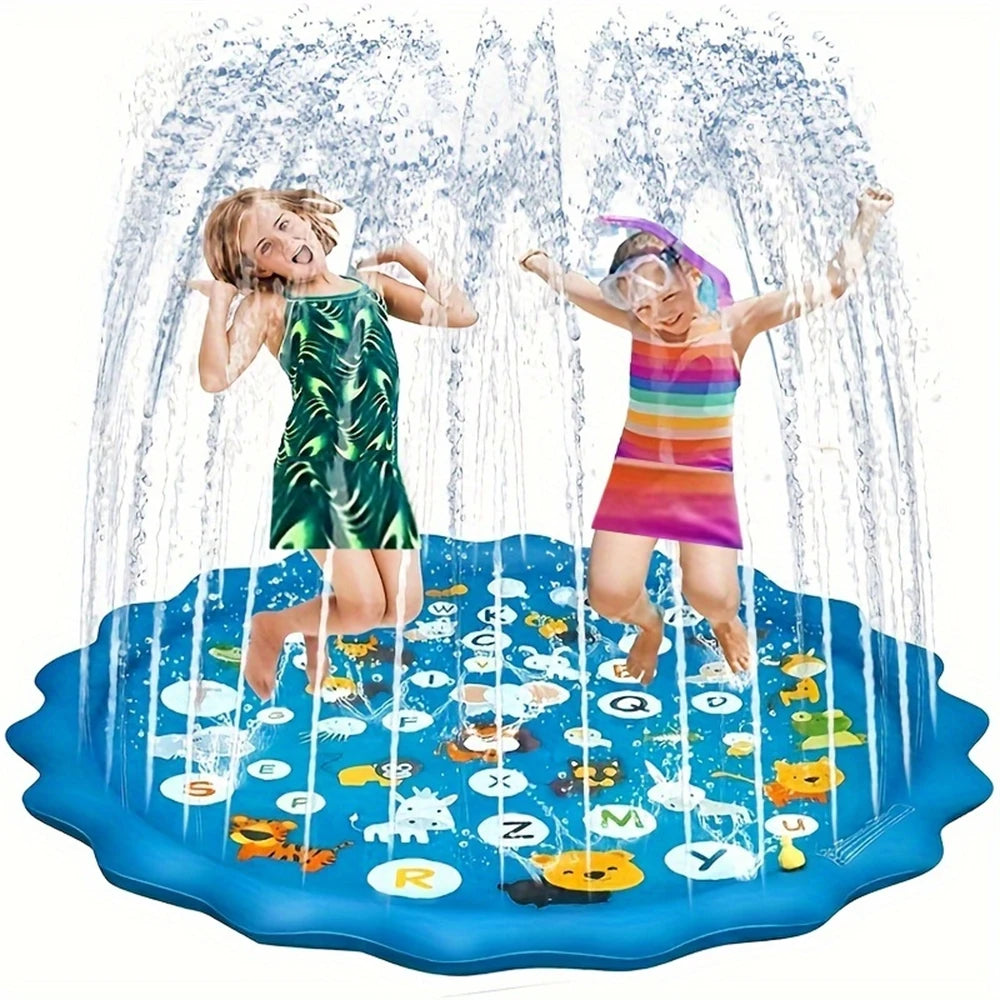 Alphabet Animal Splash Pad With Spray Toys For Backyard Fun